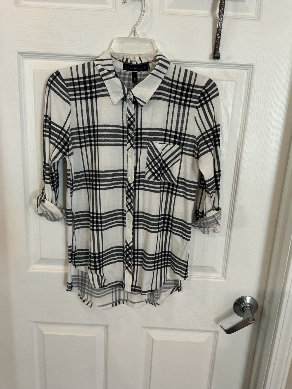 Derek Heart Black and White Plaid Button-Down Shirt